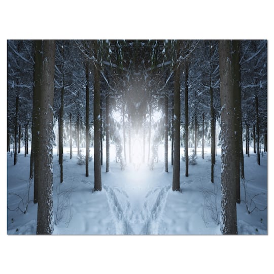 Designart - Winter Forest with Dark Woods